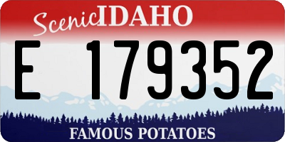 ID license plate E179352