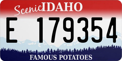 ID license plate E179354