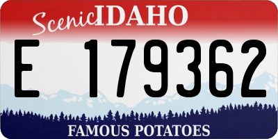 ID license plate E179362