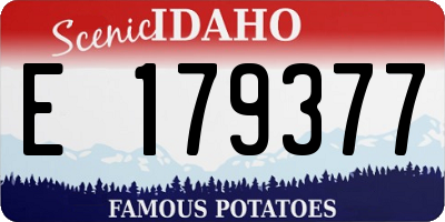 ID license plate E179377