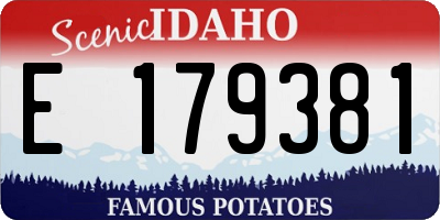ID license plate E179381