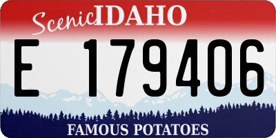 ID license plate E179406