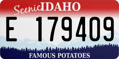 ID license plate E179409