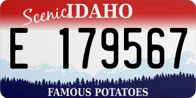ID license plate E179567
