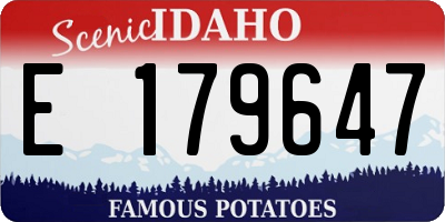 ID license plate E179647