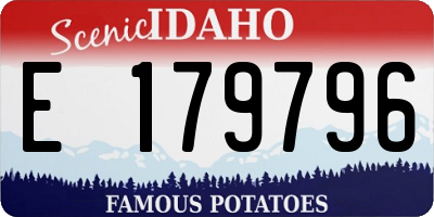 ID license plate E179796