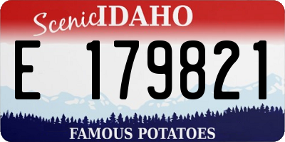 ID license plate E179821