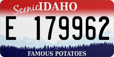 ID license plate E179962