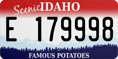 ID license plate E179998