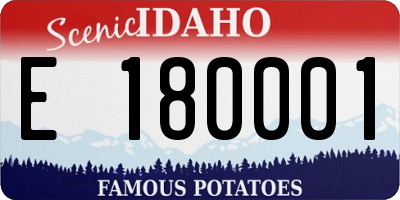 ID license plate E180001