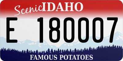 ID license plate E180007