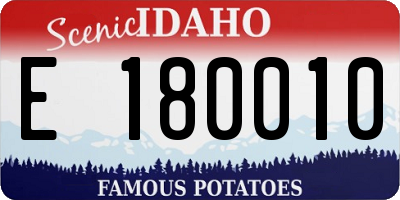 ID license plate E180010