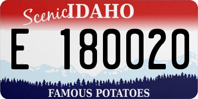 ID license plate E180020