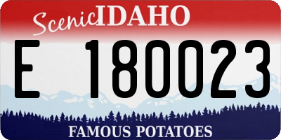 ID license plate E180023