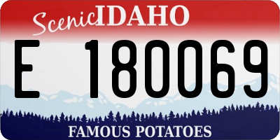 ID license plate E180069