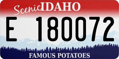 ID license plate E180072