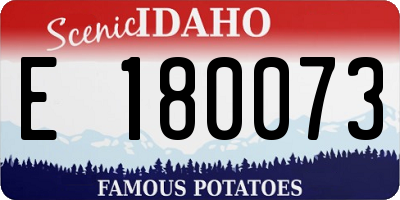 ID license plate E180073