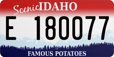 ID license plate E180077