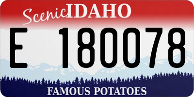 ID license plate E180078