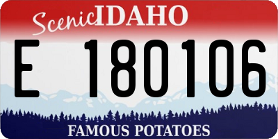 ID license plate E180106