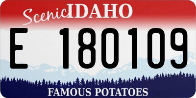 ID license plate E180109
