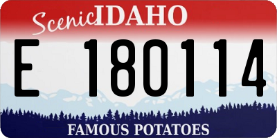ID license plate E180114