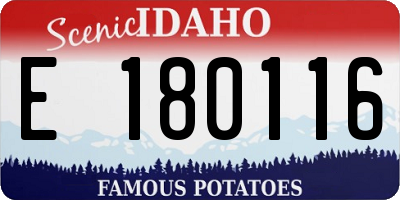 ID license plate E180116