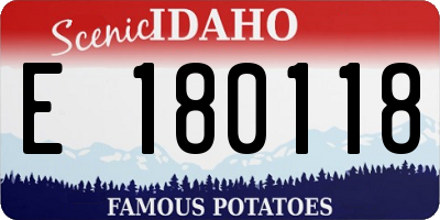 ID license plate E180118