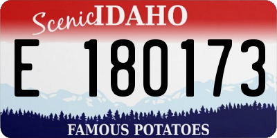 ID license plate E180173