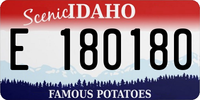 ID license plate E180180
