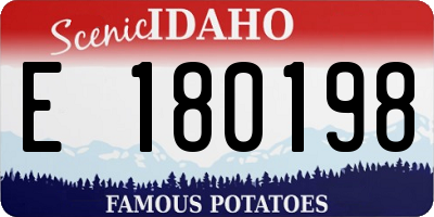ID license plate E180198