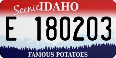 ID license plate E180203