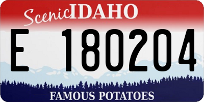 ID license plate E180204