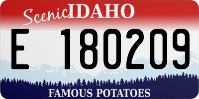 ID license plate E180209