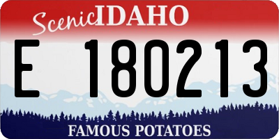 ID license plate E180213