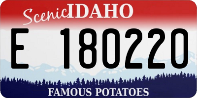 ID license plate E180220