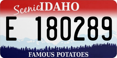 ID license plate E180289