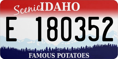 ID license plate E180352