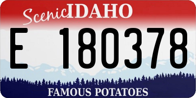 ID license plate E180378