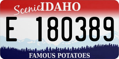 ID license plate E180389