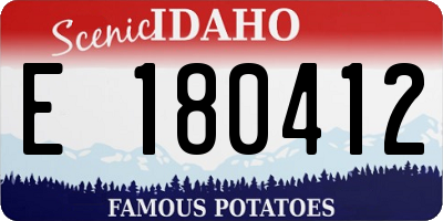 ID license plate E180412