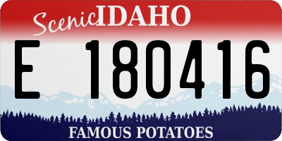ID license plate E180416