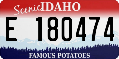 ID license plate E180474