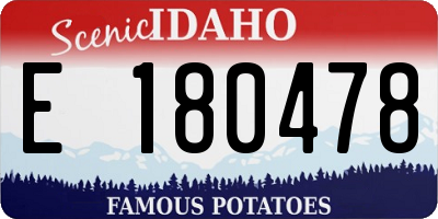 ID license plate E180478