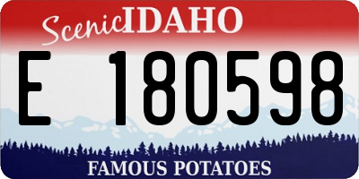 ID license plate E180598