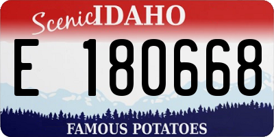 ID license plate E180668