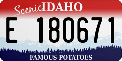 ID license plate E180671