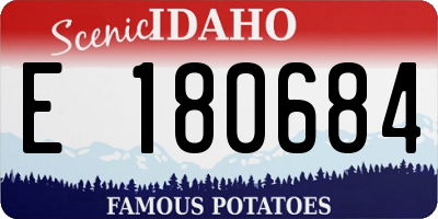 ID license plate E180684