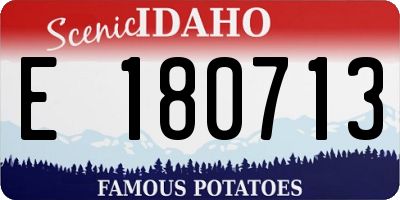 ID license plate E180713