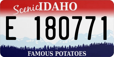 ID license plate E180771